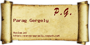 Parag Gergely névjegykártya